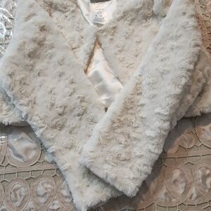 Bonnie Jean Cream Faux Fur Jacket